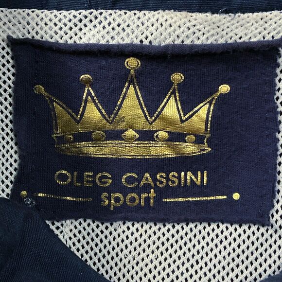 Oleg Cassini Womens Jacket sz 2X Navy Blue Zip Front Nautical Mesh Lined Pockets - Picture 4 of 10